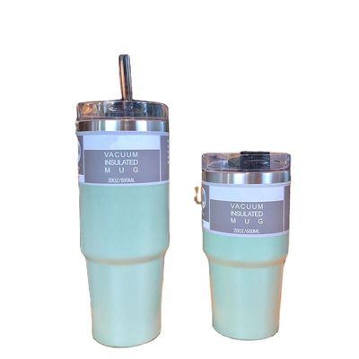 Portable Thermos Bottles with Straws Custom 20 oz /30 oz Stainless Steel Insulated Water Cup