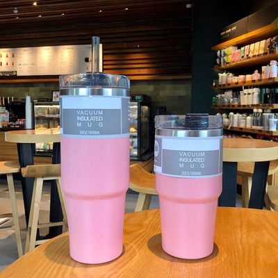 Portable Thermos Bottles with Straws Custom 20 oz /30 oz Stainless Steel Insulated Water Cup
