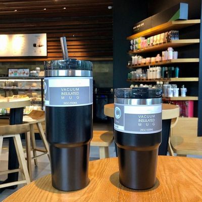 Portable Thermos Bottles with Straws Custom 20 oz /30 oz Stainless Steel Insulated Water Cup