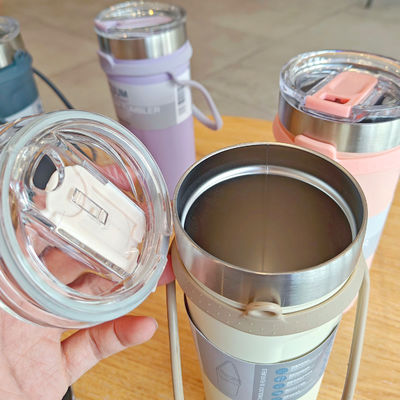 550ml/710ml Stainless Steel Travel Cute Cup Accessories With Silicone Rope for Outdoor