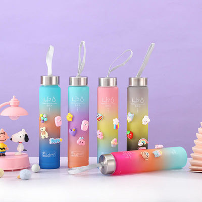 Customized Logo Acceptable Stocked 3-in-1 Motivational Water Bottle for Outdoor Activities