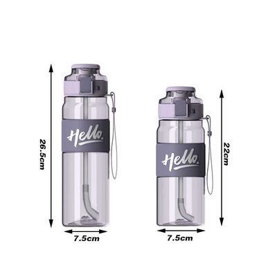 Straw Type Water Bottles Custom Direct Drinking Eco Empty Plastic Bottles with Handle