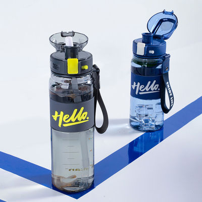 Straw Type Water Bottles Custom Direct Drinking Eco Empty Plastic Bottles with Handle
