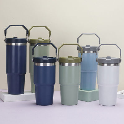 20oz 30oz Tumbler Vacuum Insulated Travel Thermos Flask With Lid And Handle MUGS