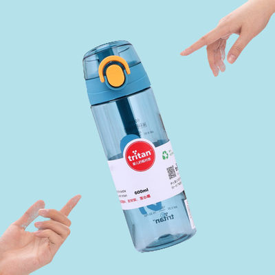 600ml Tritan Transparent Water Bottle Plastic Sport Drinking Bottle With Handle Lid