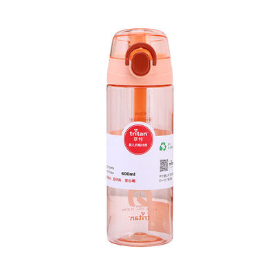 600ml Tritan Transparent Water Bottle Plastic Sport Drinking Bottle With Handle Lid