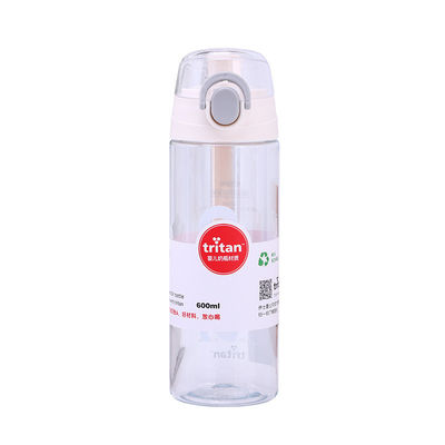 600ml Tritan Transparent Water Bottle Plastic Sport Drinking Bottle With Handle Lid