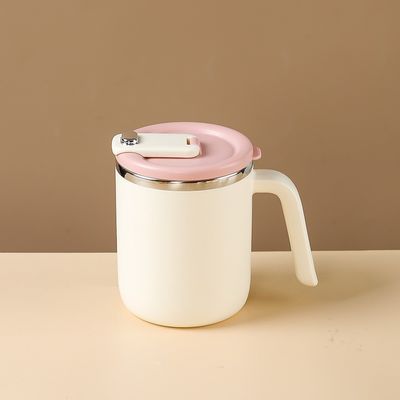 500ml Stainless Steel Coffee Cup Wide Mouth Custom Design Portable with Handle and Lid