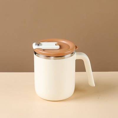 500ml Stainless Steel Coffee Cup Wide Mouth Custom Design Portable with Handle and Lid