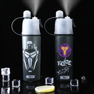 Outdoor Custom Logo Pressing Type Plastic Sports Water Bottle with Cooling Mist Function