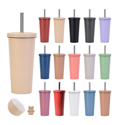 Stocked 24oz Plastic Double Wall Reusable Bubble Milk Tea Cup BPA Free and Custom Logo