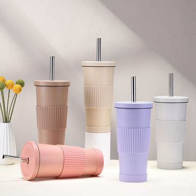 Stocked 24oz Plastic Double Wall Reusable Bubble Milk Tea Cup BPA Free and Custom Logo