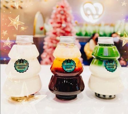 Party Occasion Christmas Tree Shaped Water Bottle 500ml 300ml for Milk Tea Coffee