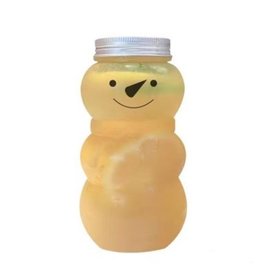 Custom 500ml PET Plastic Snowman Christmas Bottle for Drink Decoration Customized