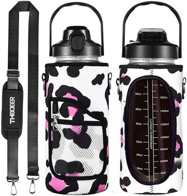 American Style 64oz Half Gallon Water Bottle Large Capacity 2000ml With Sleeve And Strap