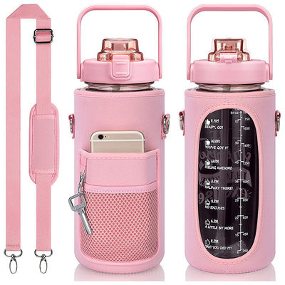 American Style 64oz Half Gallon Water Bottle Large Capacity 2000ml With Sleeve And Strap