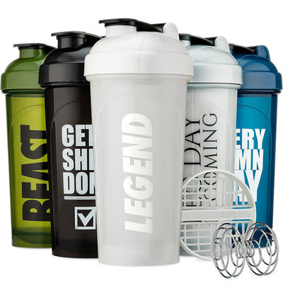 700ml Tritan Plastic Shaker Cup with Stainless Ball and Handle Custom Logo Printing