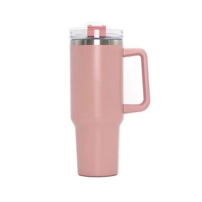 Large Capacity Stainless Steel Sports Cup 40oz Colorful Mugs With Straws And Handgrip