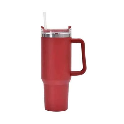 Large Capacity Stainless Steel Sports Cup 40oz Colorful Mugs With Straws And Handgrip