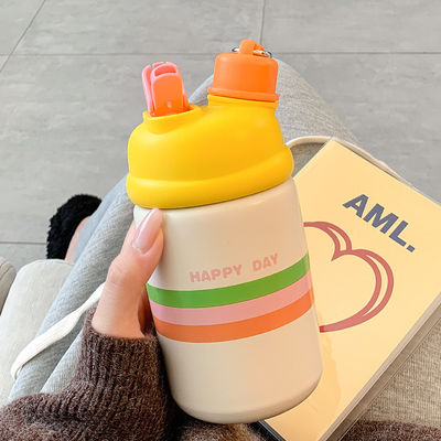 Stainless Steel 500ml Double Drink Insulated Water Cup With Lid for OEM Acceptable