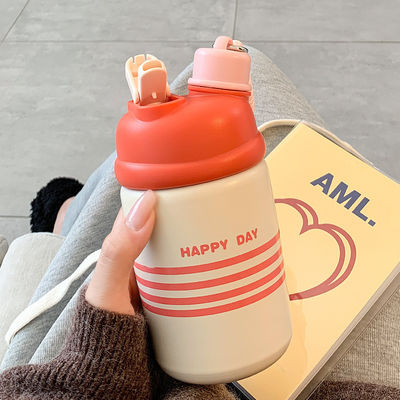 Stainless Steel 500ml Double Drink Insulated Water Cup With Lid for OEM Acceptable
