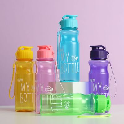Self-driving Travel 500ml BPA Free Water Bottle with Leakproof Cap and Clear Material