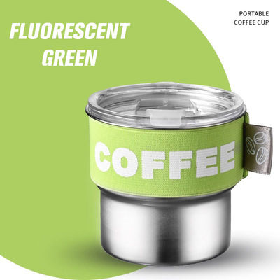 Coffee Mugs Customized Color 400ml 304 Stainless Steel Mini Thermos Bottle With Rope
