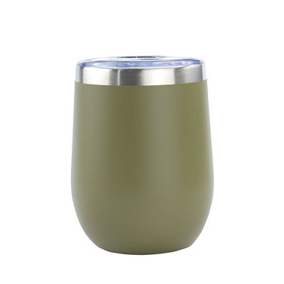 12oz 304 Stainless Steel Cup Color Powder-coated Leakproof Double-wall Portable Student Insulated Cup With Lid