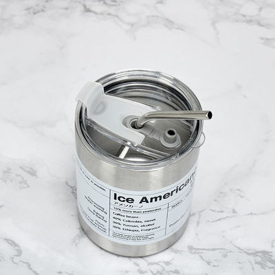 Stainless Steel 320ml/600ml Double Wall Thin Straight Insulated Coffee Drink Cups With Lid And Straw