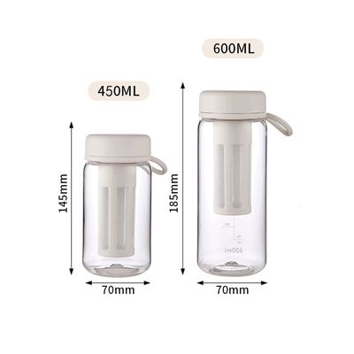 450ML 600ML Portable Clear BPA Free Tritan Plastic Water Bottle With Scale for Gym