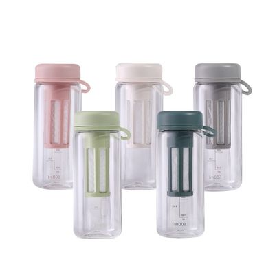 450ML 600ML Portable Clear BPA Free Tritan Plastic Water Bottle With Scale for Gym