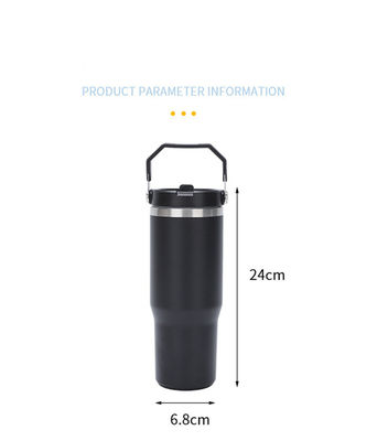 Custom Pattern 30oz Bullet Water Bottle with Vacuum Insulation and Straw Included