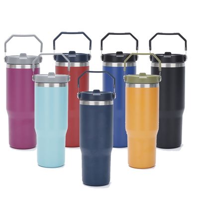 Custom Pattern 30oz Bullet Water Bottle with Vacuum Insulation and Straw Included