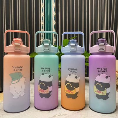 Environmental BPA FREE Gradient Color Motivational Gym Fitness Sports Tritan Water Bottle Set
