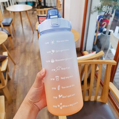 Gradient Color Large Capacity Frosted Water Cup Straw Cup Ideal for Outdoor Adventures