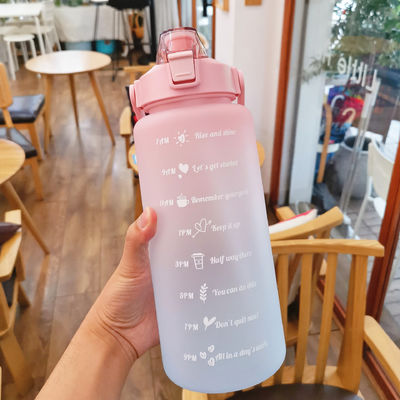 Gradient Color Large Capacity Frosted Water Cup Straw Cup Ideal for Outdoor Adventures