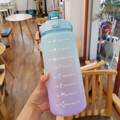 Gradient Color Large Capacity Frosted Water Cup Straw Cup Ideal for Outdoor Adventures