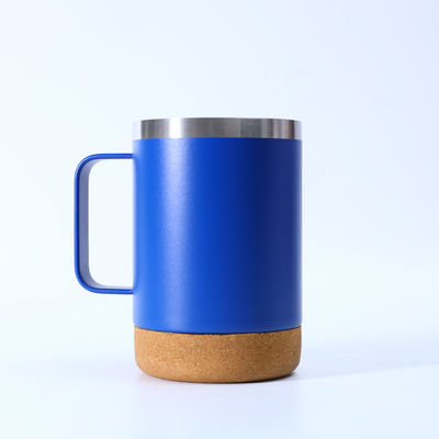 Stylish Stainless Steel Office Coffee Mug 12oz/16oz with Cork Bottom and HANDGRIP