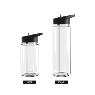 750ml Clear Plastic Sports Fitness Drinking Water Bottle for Applicable Boiling Water