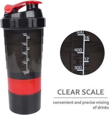 Unisex Custom Logo 500ml Bpa Free Shaker Bottle PP Milk Shake Cup Protein Powder Fitness Gym Sports Water Bottle With Mixing Ball