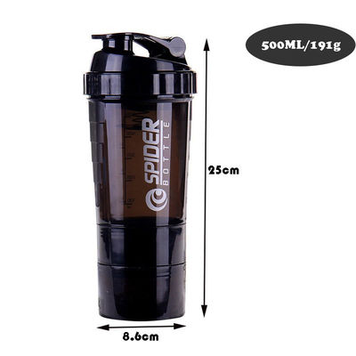 Unisex Custom Logo 500ml Bpa Free Shaker Bottle PP Milk Shake Cup Protein Powder Fitness Gym Sports Water Bottle With Mixing Ball