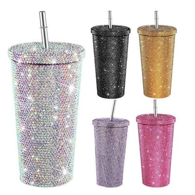 500ml/750ml Tumbler Customized Color Double Insulated Stainless Steel Outdoor Travel Bottle With Straws