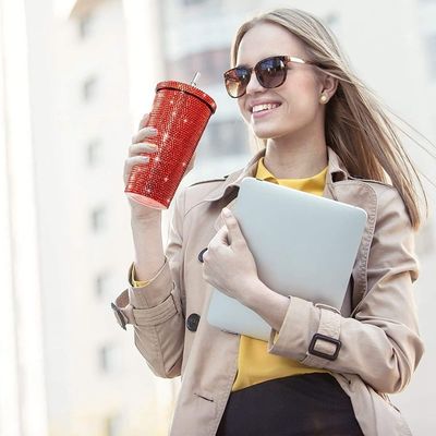 500ml/750ml Tumbler Customized Color Double Insulated Stainless Steel Outdoor Travel Bottle With Straws