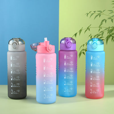 32Oz 1000ML Motivational Sports Water Bottle With Flow Flip Top Leak Proof Lid Portable