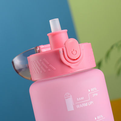 Sample Provide 1L Plastic BPA Free Sport Gym Water Bottle with Time Marker and Straw