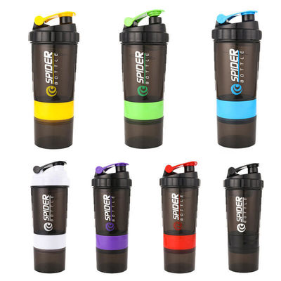 Custom Logo 2 Layers Gym Protein Shaker Bottle with Pill Organizer and Storage 16oz