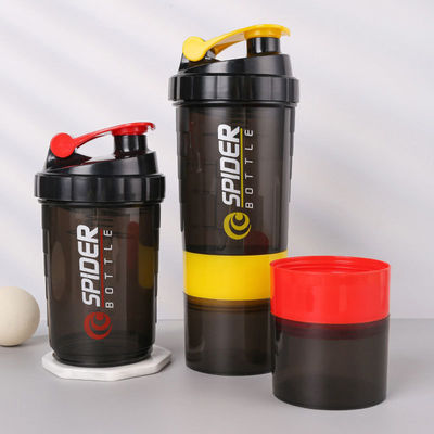 500ml Three Layers Plastic Gym Fitness Protein Shaker Water Bottle for Outdoor Sports