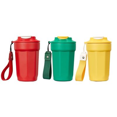 Vacuum Flasks Thermoses Diamond Shaped Portable Leakproof Coffee Bottle With Handle 420ml