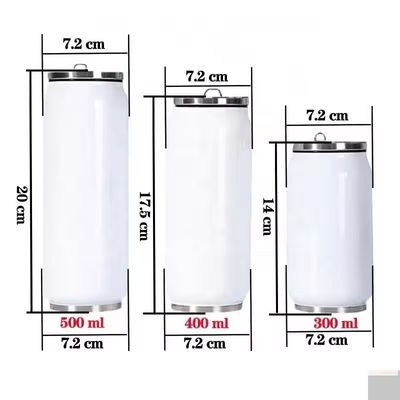 Double Wall Stainless Steel Cola Can Bottle Vacuum Thermos Cans with Flip Straw Lid