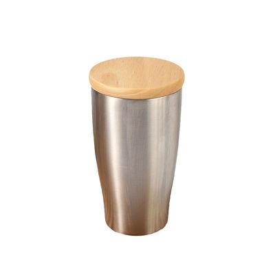 Stainless Steel Color Custom 350ml BPA Free Vacuum Tumbler With Bamboo Lid Accpectable OEM